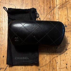 CHANEL Black Quilted Eyewear Case